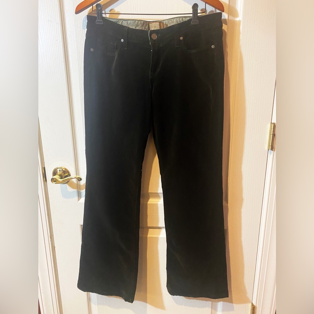 Paige Black Velvet Benedict Canyon Pants Size 31